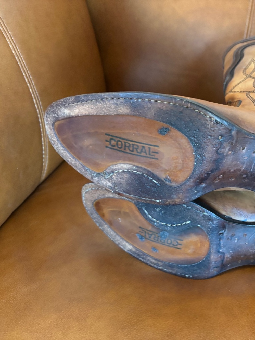 Corral Men’s Handcrafted Distressed Leather Cowboy Boots Sz 9D - Picture 9 of 17